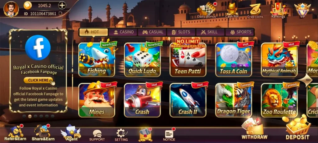 royal x casino games